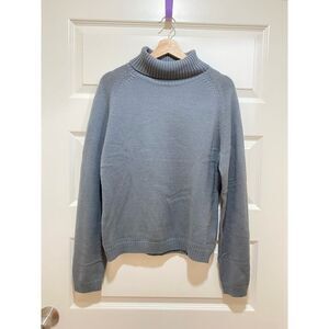 Bestow Lamswool & Nylon Blend Turtleneck Gray Pullover Top Sweater Cozy Size XL